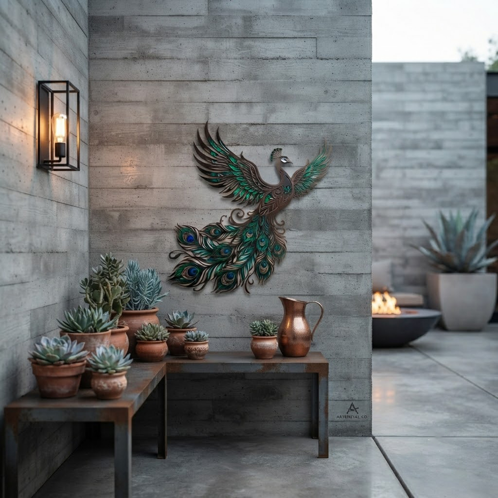 Peacock Metal Wall Art - product view 3