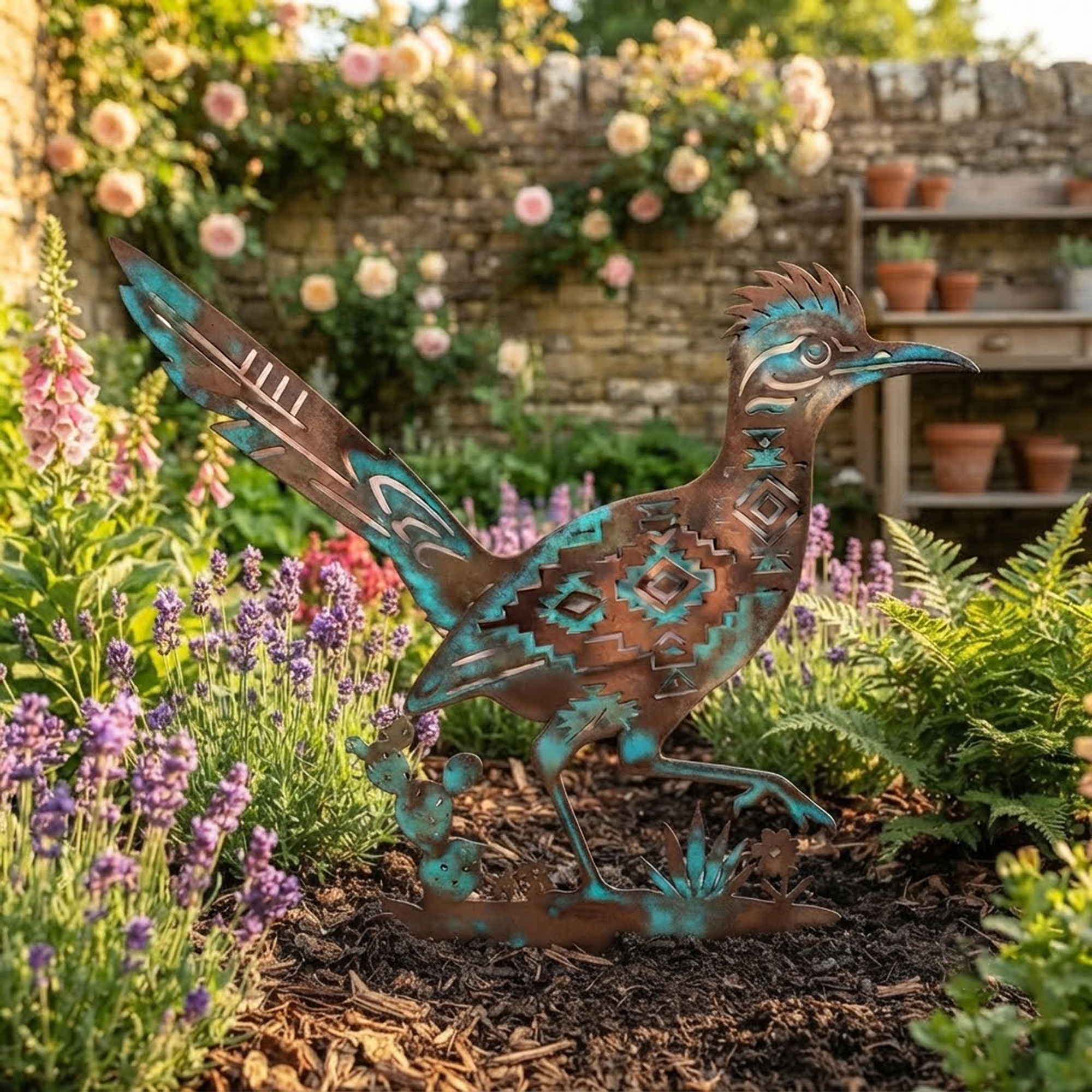 Southwest Roadrunner Metal Garden Art - product view 2