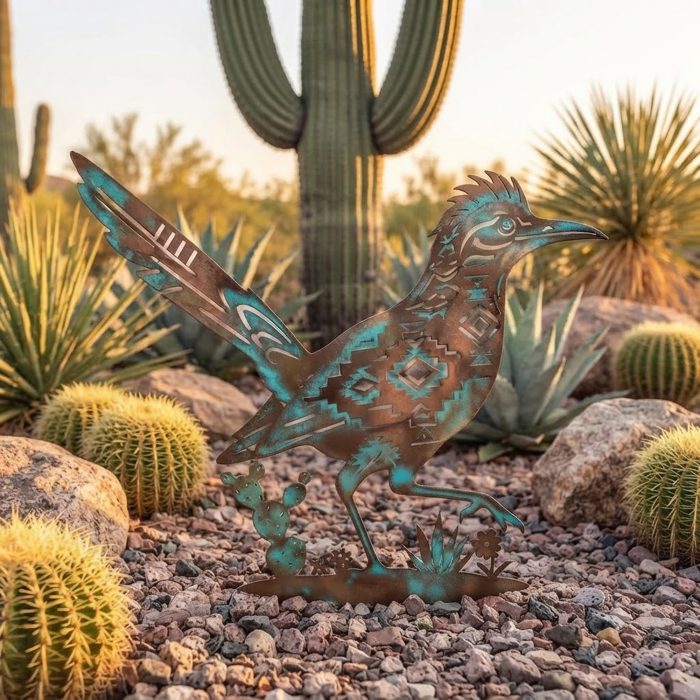 Southwest Roadrunner Metal Garden Art