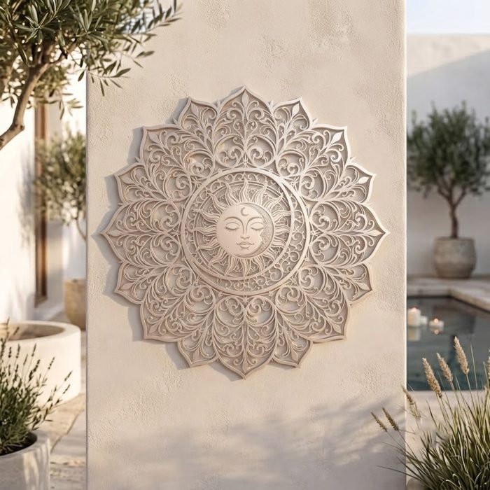 Sun Moon Mandala Metal Wall Art