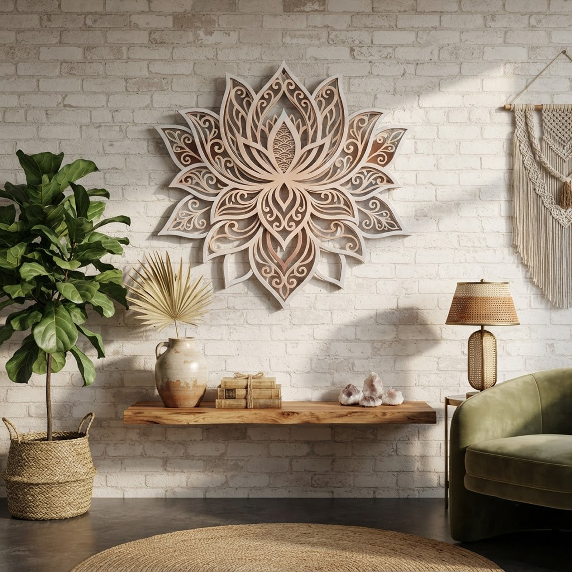 Lotus Mandala Metal Wall Art - product view 2