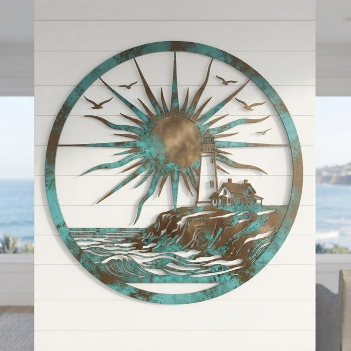 Coastal Lighthouse Metal Wall Art