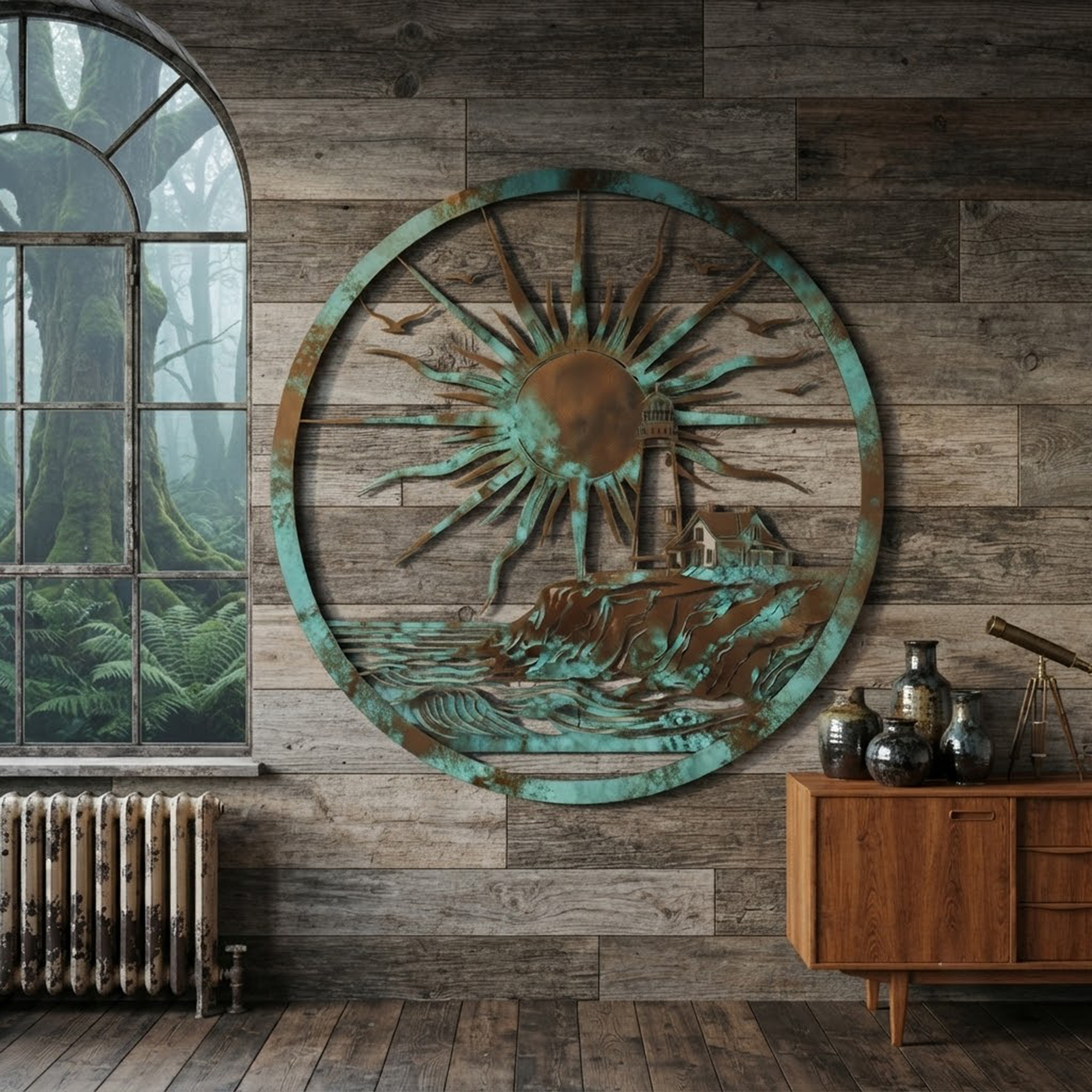 Coastal Lighthouse Metal Wall Art - product view 3