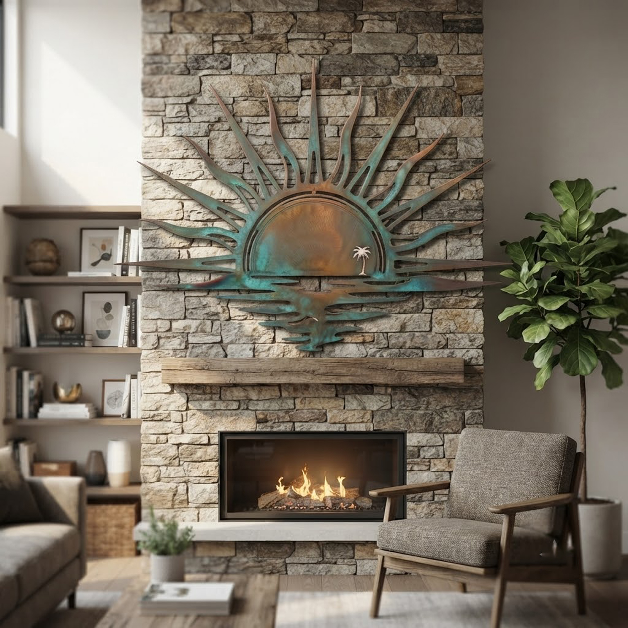 Coastal Sunset Metal Wall Art - product view 2