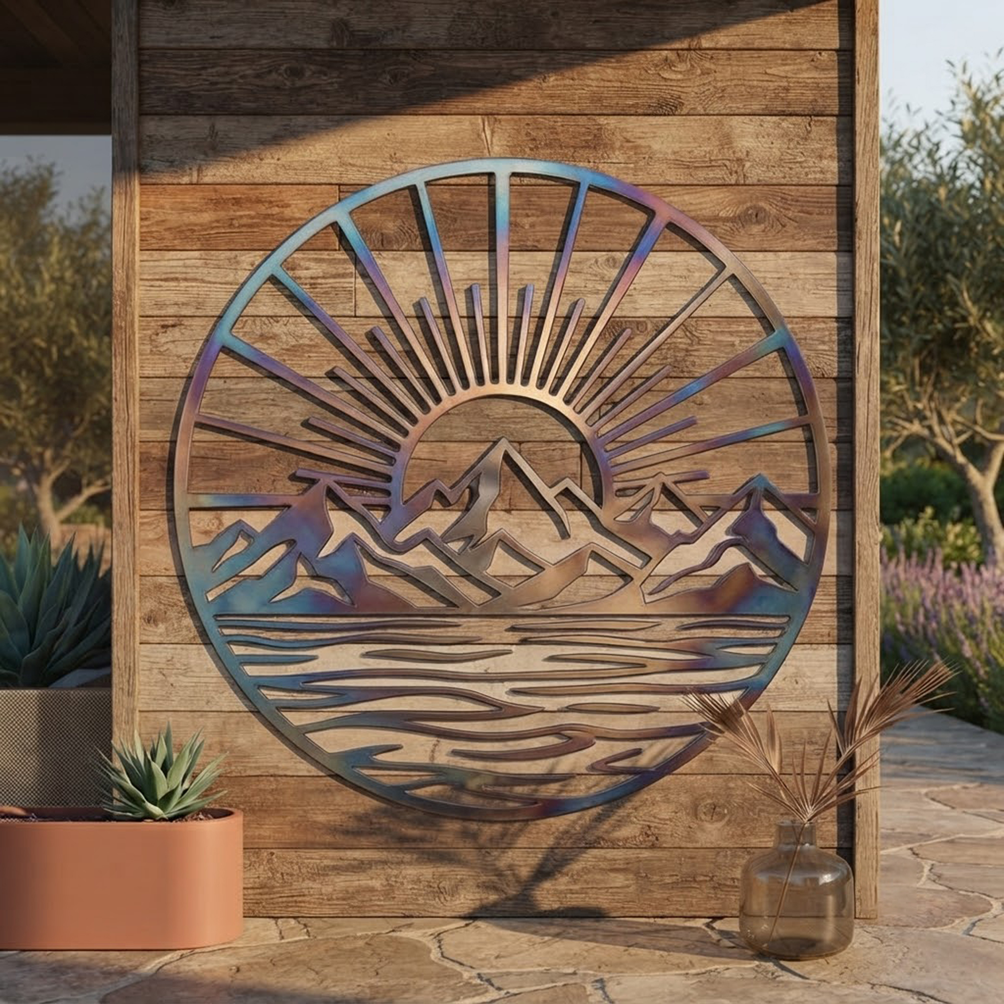 Mountain Sunrise Metal Wall Art - product view 2