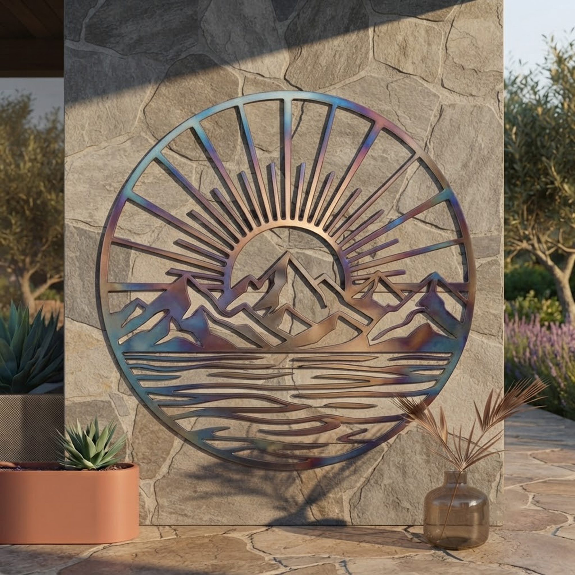 Mountain Sunrise Metal Wall Art - product view 3