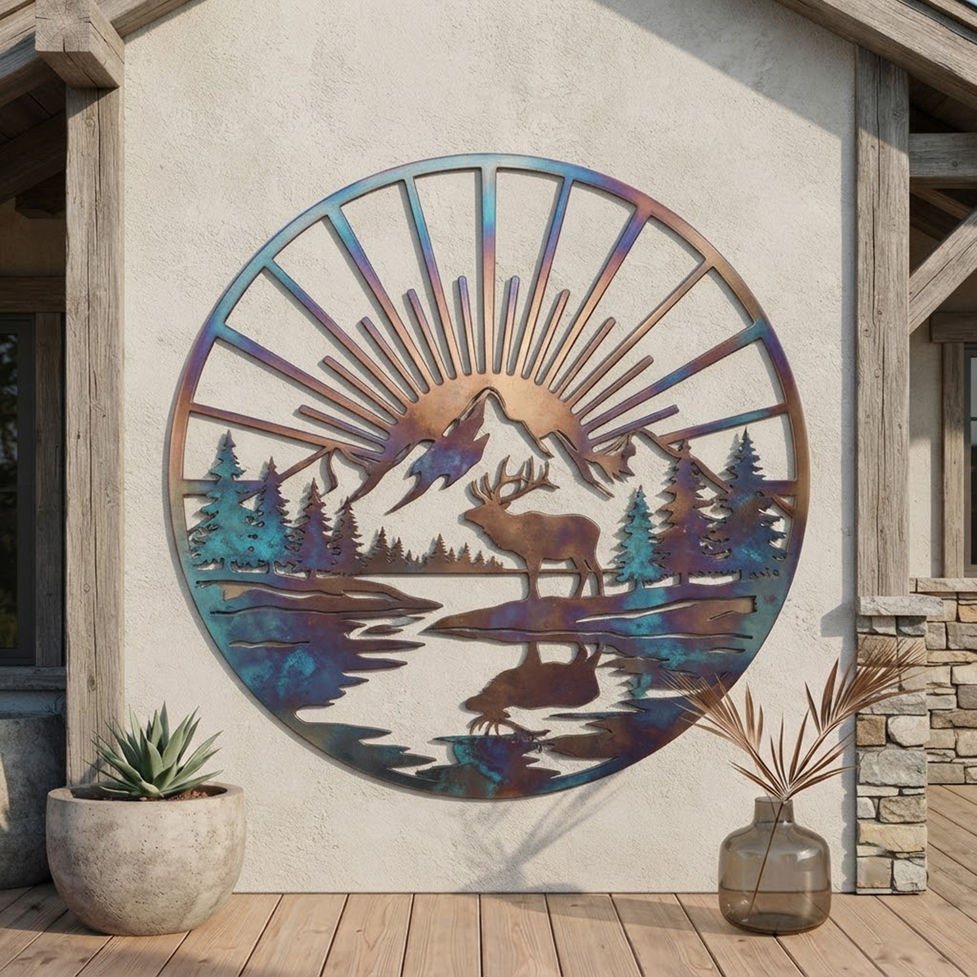 Mountain Elk Metal Wall Art