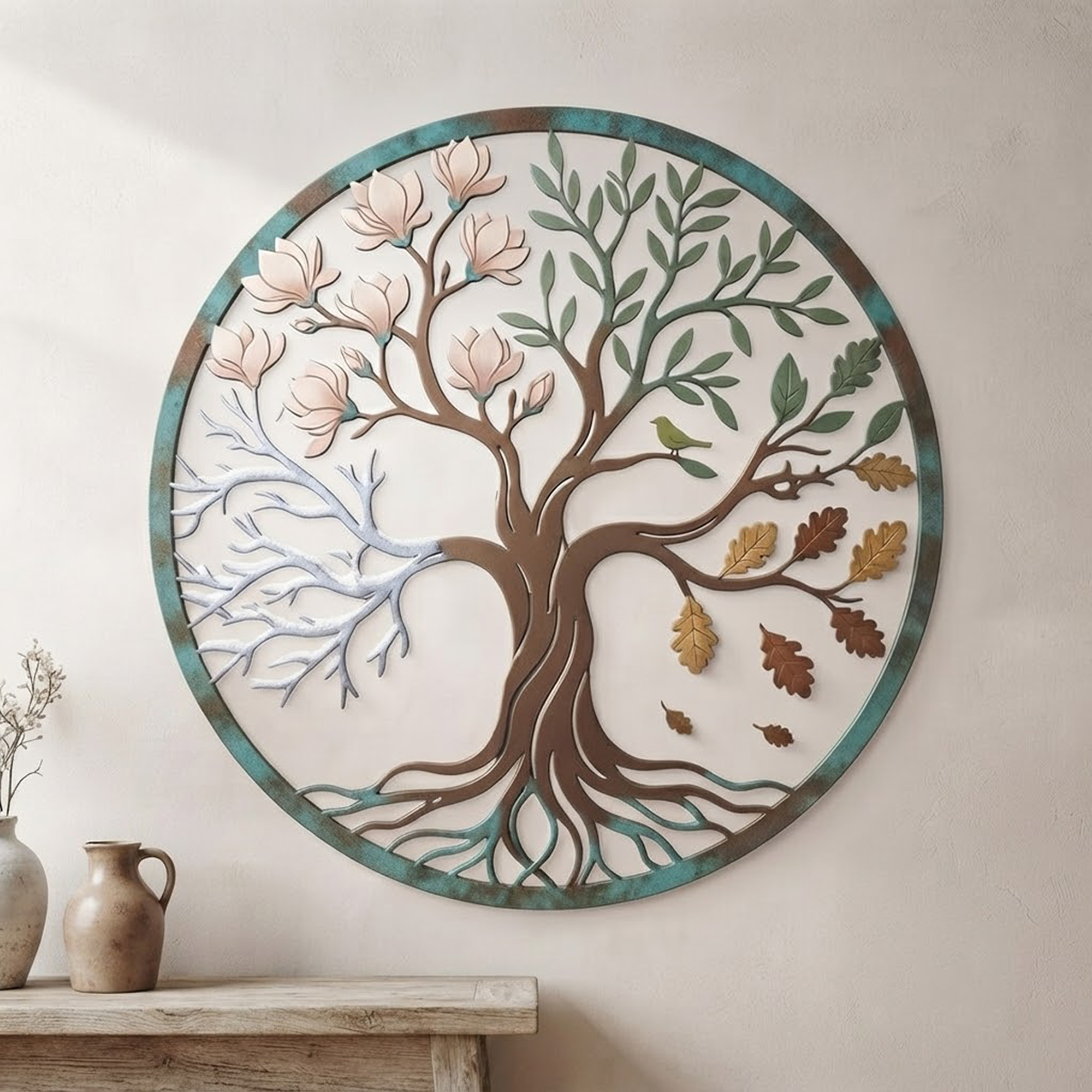 Four Seasons Tree of Life Metal Wall Art