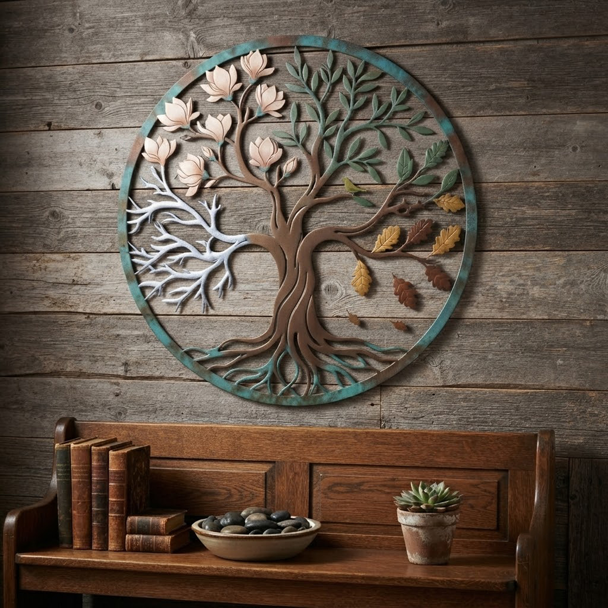 Four Seasons Tree of Life Metal Wall Art - product view 2