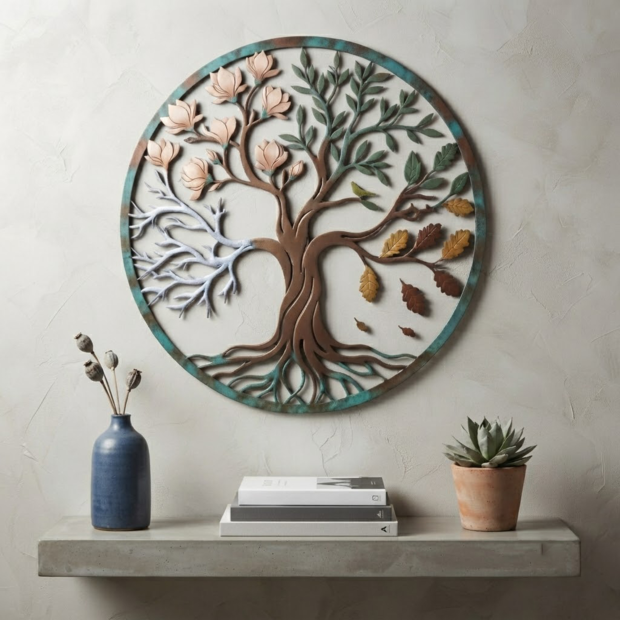 Four Seasons Tree of Life Metal Wall Art - product view 3