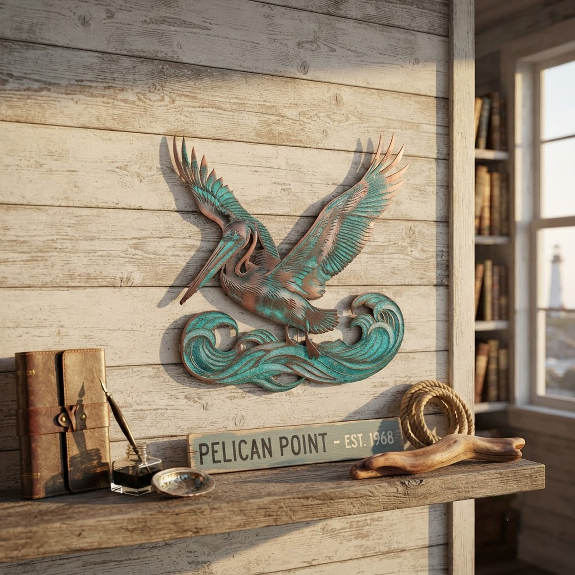 Pelican Metal Wall Art - product view 2