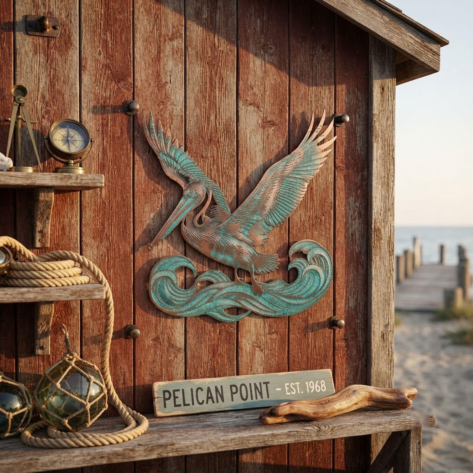 Pelican Metal Wall Art - product view 3