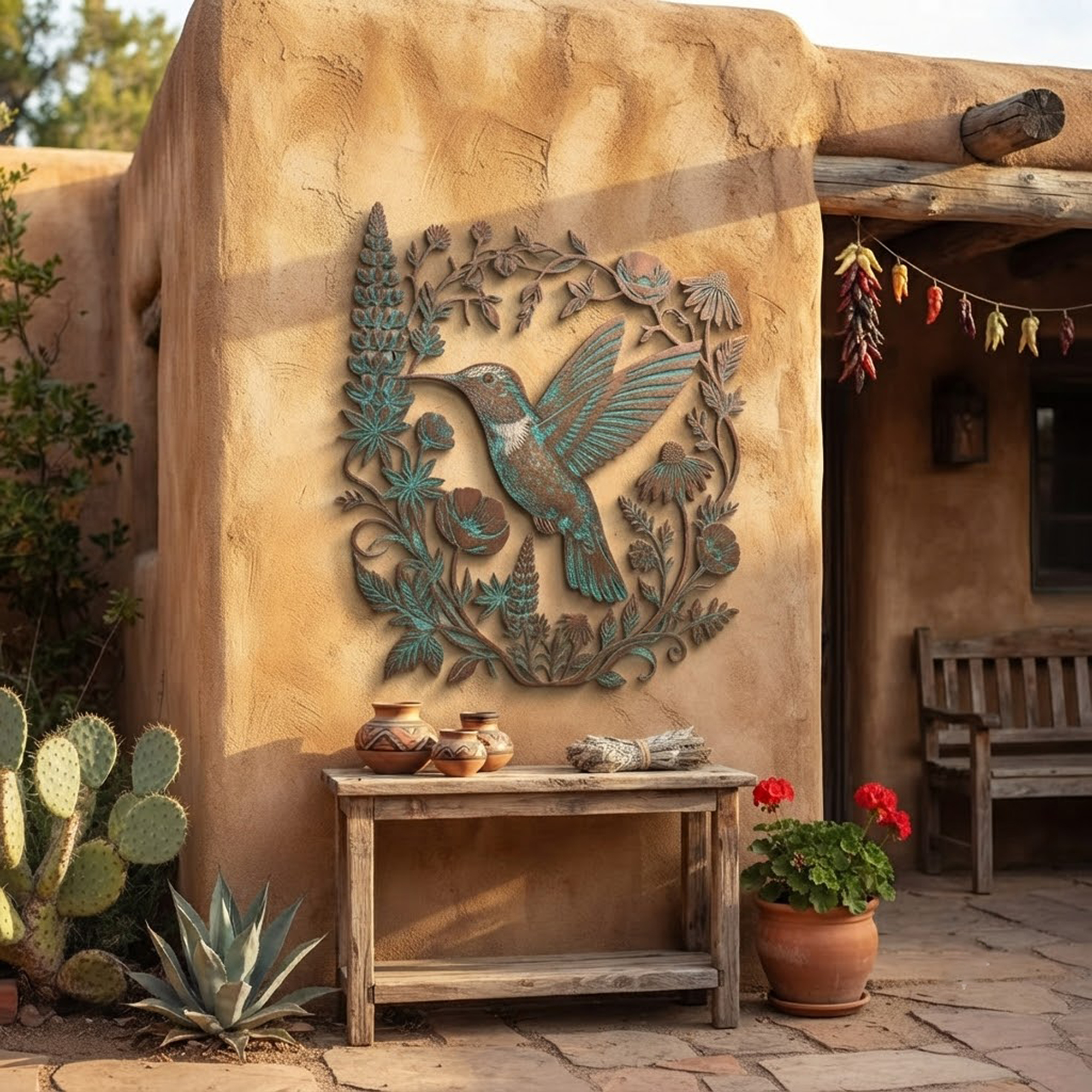 Hummingbird Metal Wall Art - product view 4
