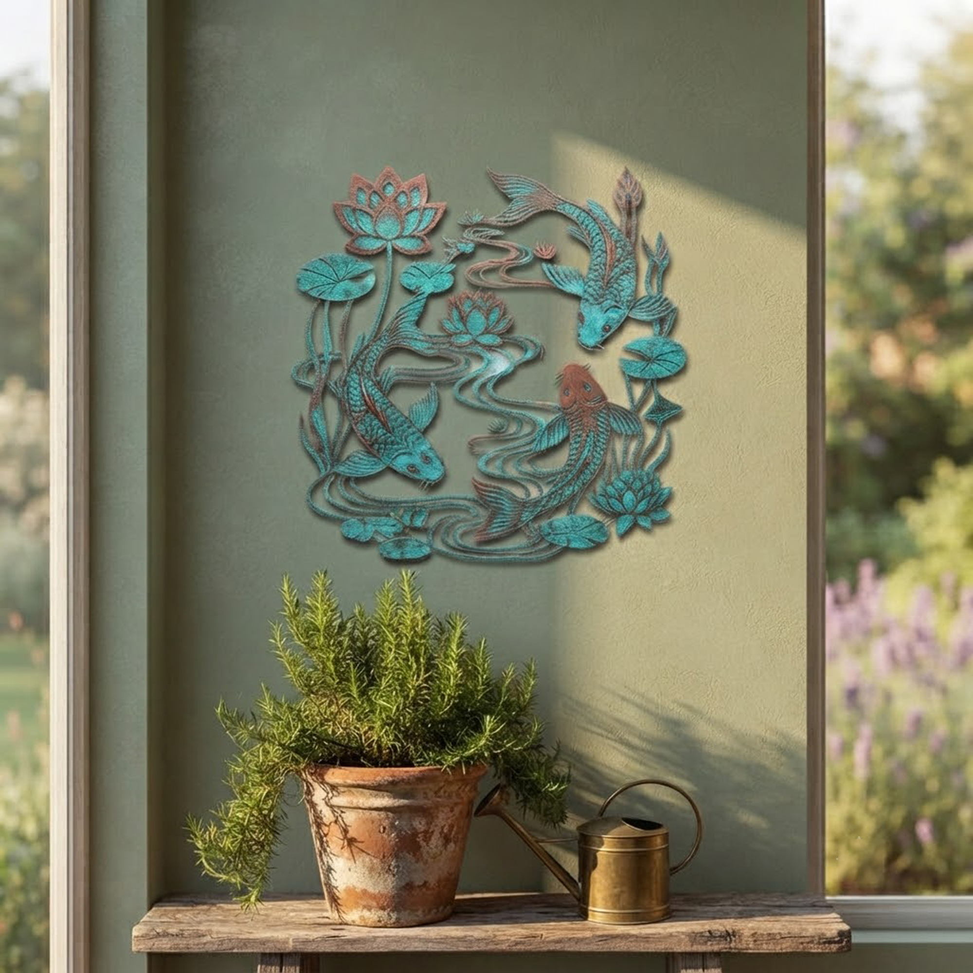 Koi Fish Metal Wall Art - product view 3