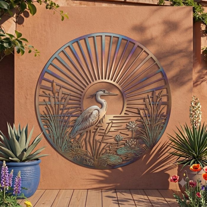 Heron Metal Wall Art
