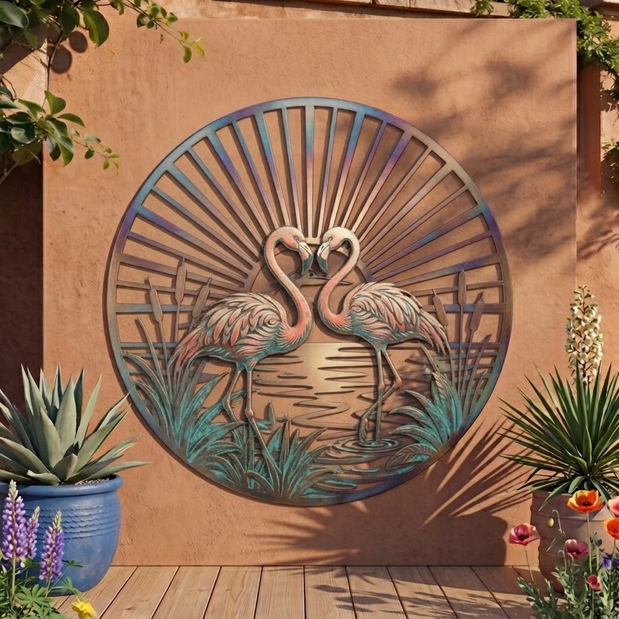 Flamingo Metal Wall Art