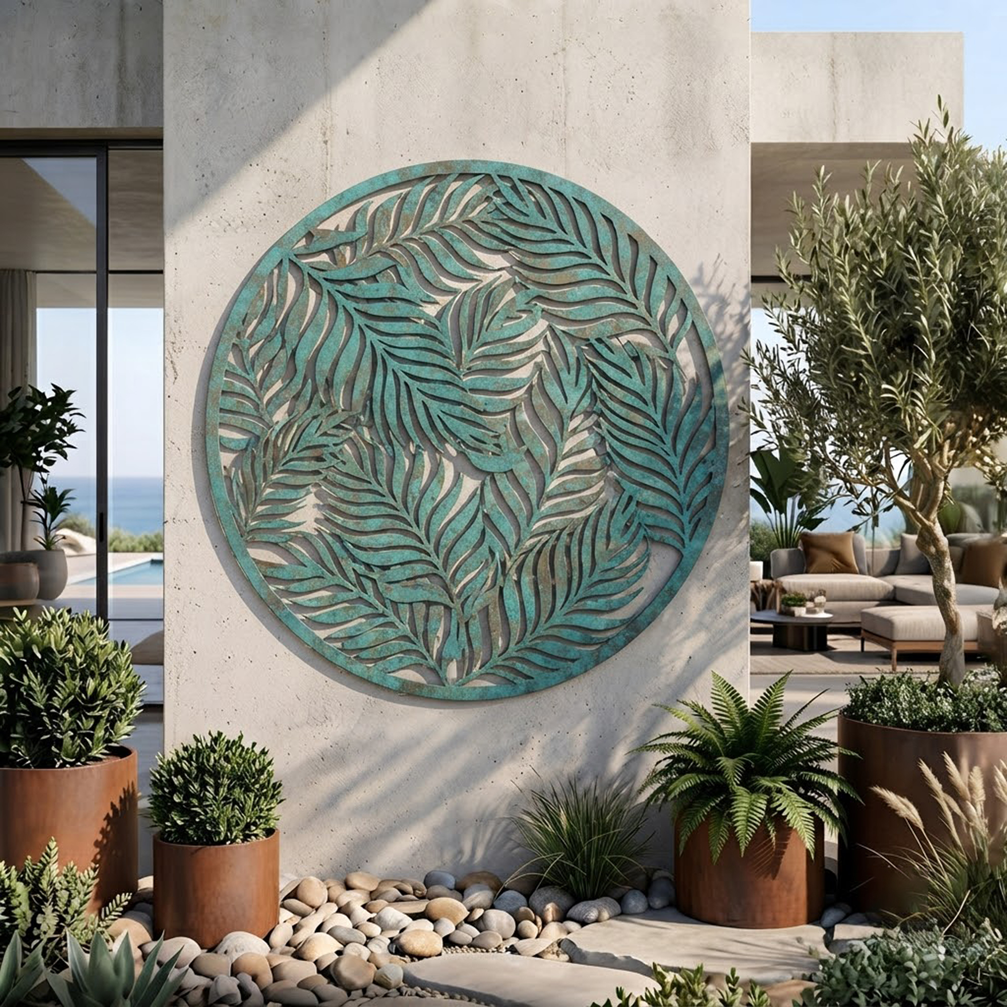 Palm Leaf Metal Wall Art