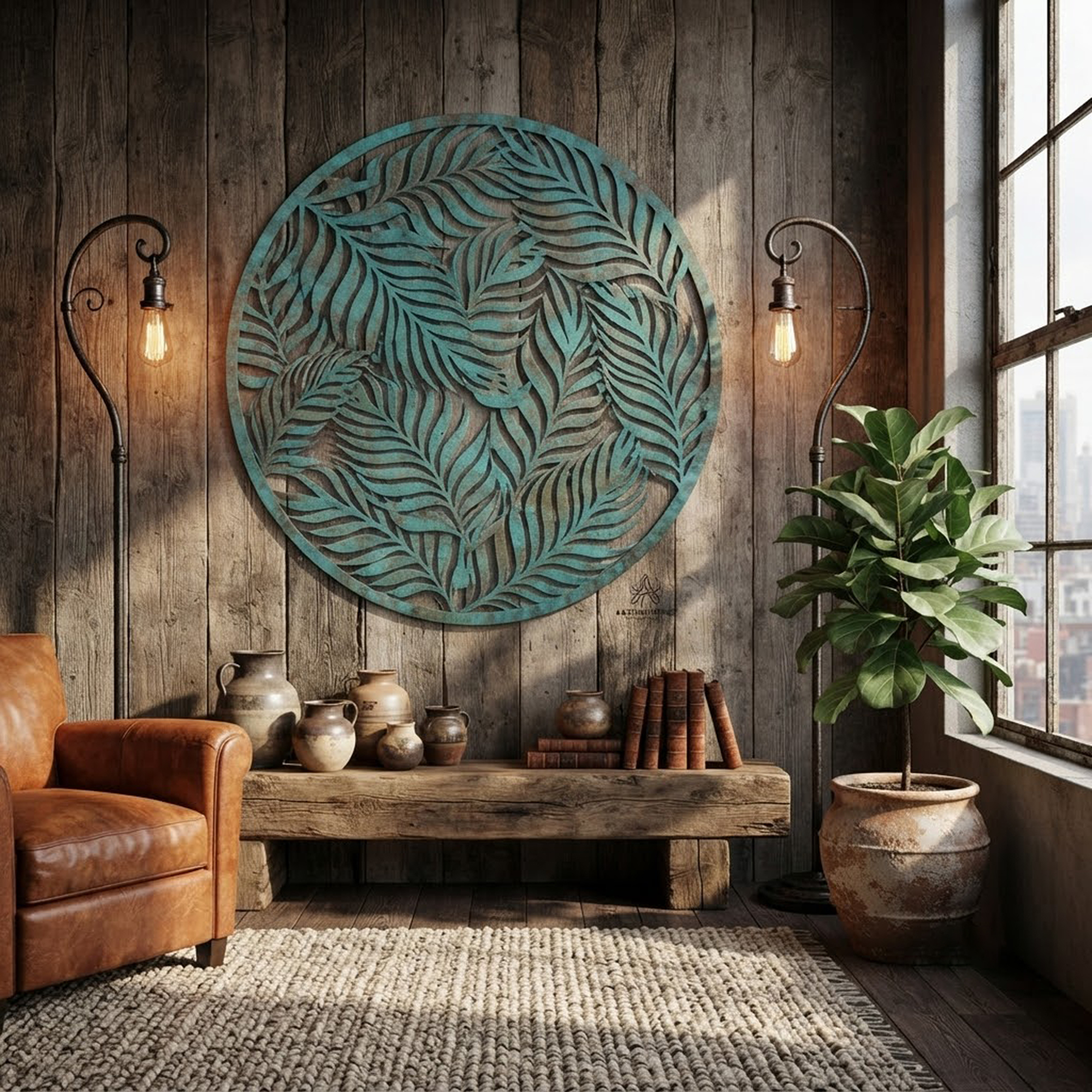 Palm Leaf Metal Wall Art - product view 2