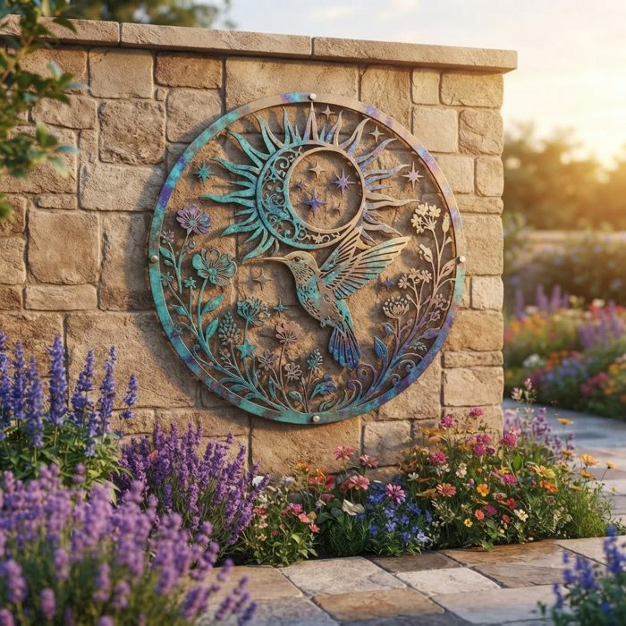 Hummingbird Celestial Metal Wall Art