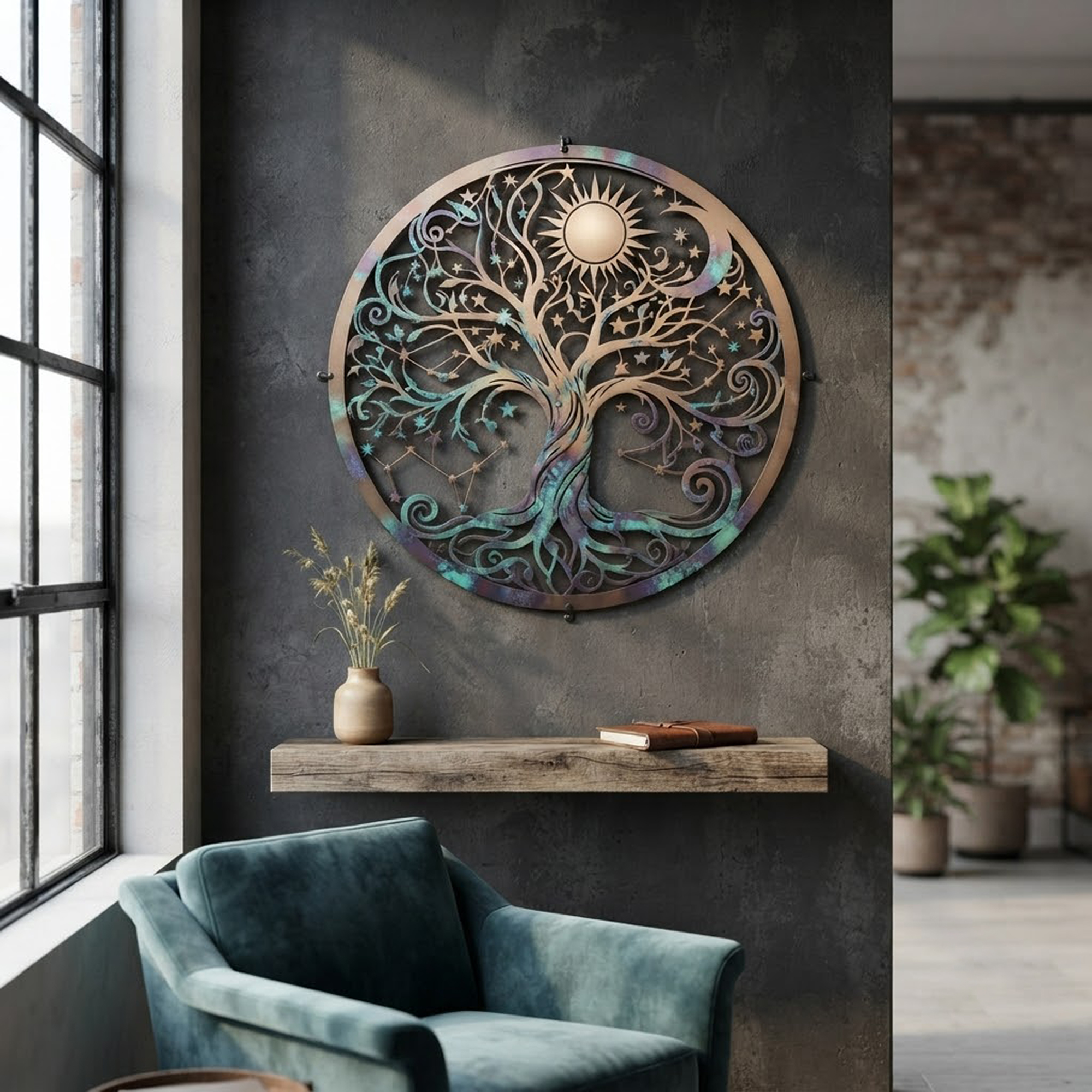 Celestial Tree of Life Metal Wall Art - product view 2