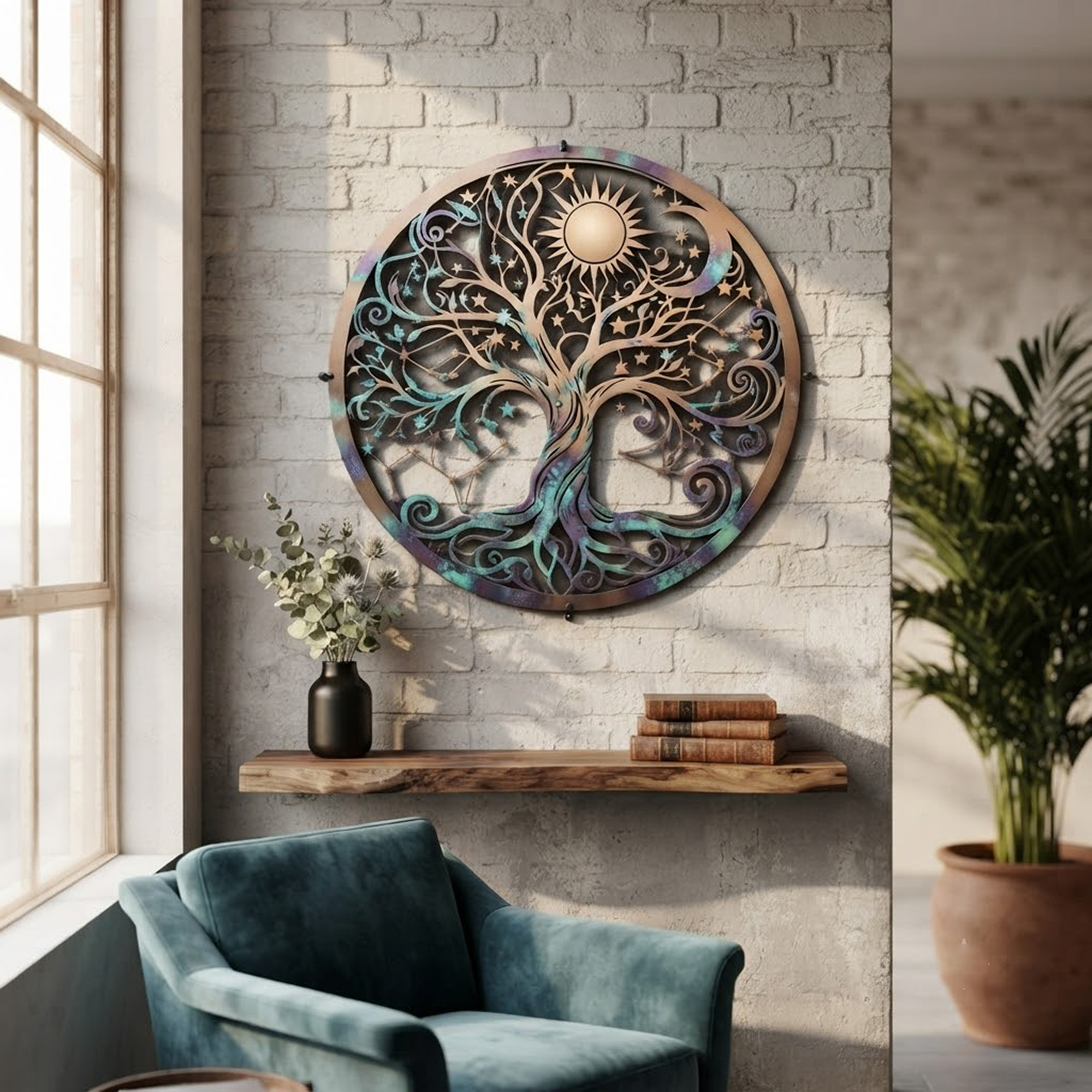 Celestial Tree of Life Metal Wall Art - product view 3