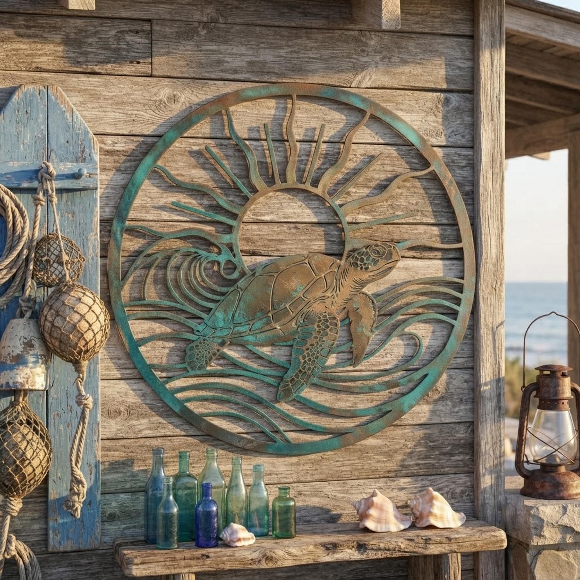 Sea Turtle Metal Wall Art - product view 2