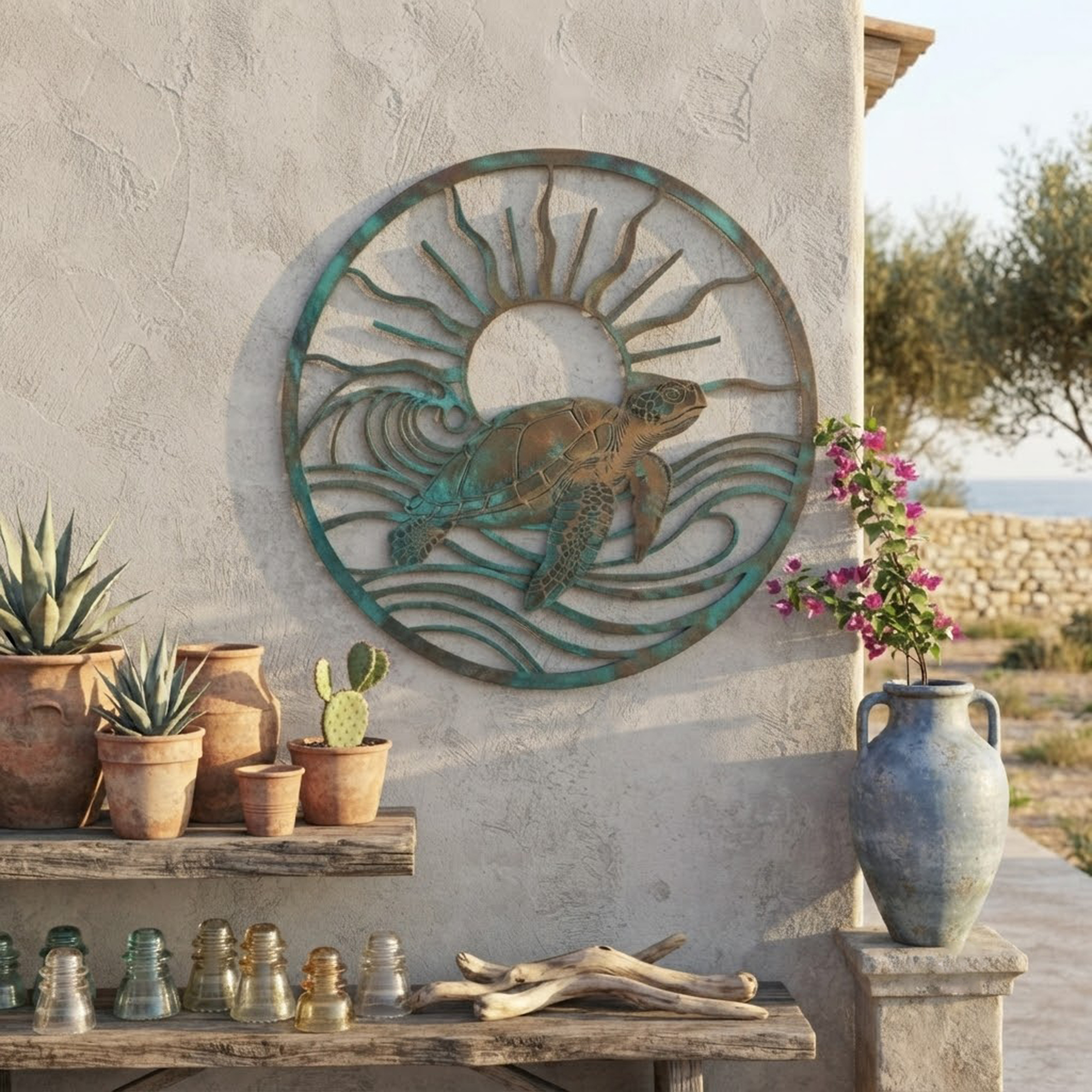 Sea Turtle Metal Wall Art - product view 3