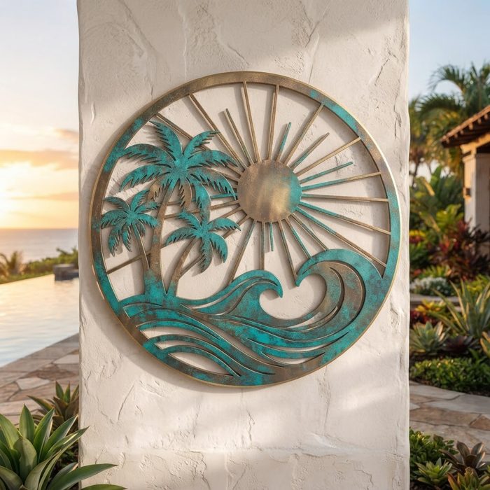 Tropical Beach Metal Wall Art