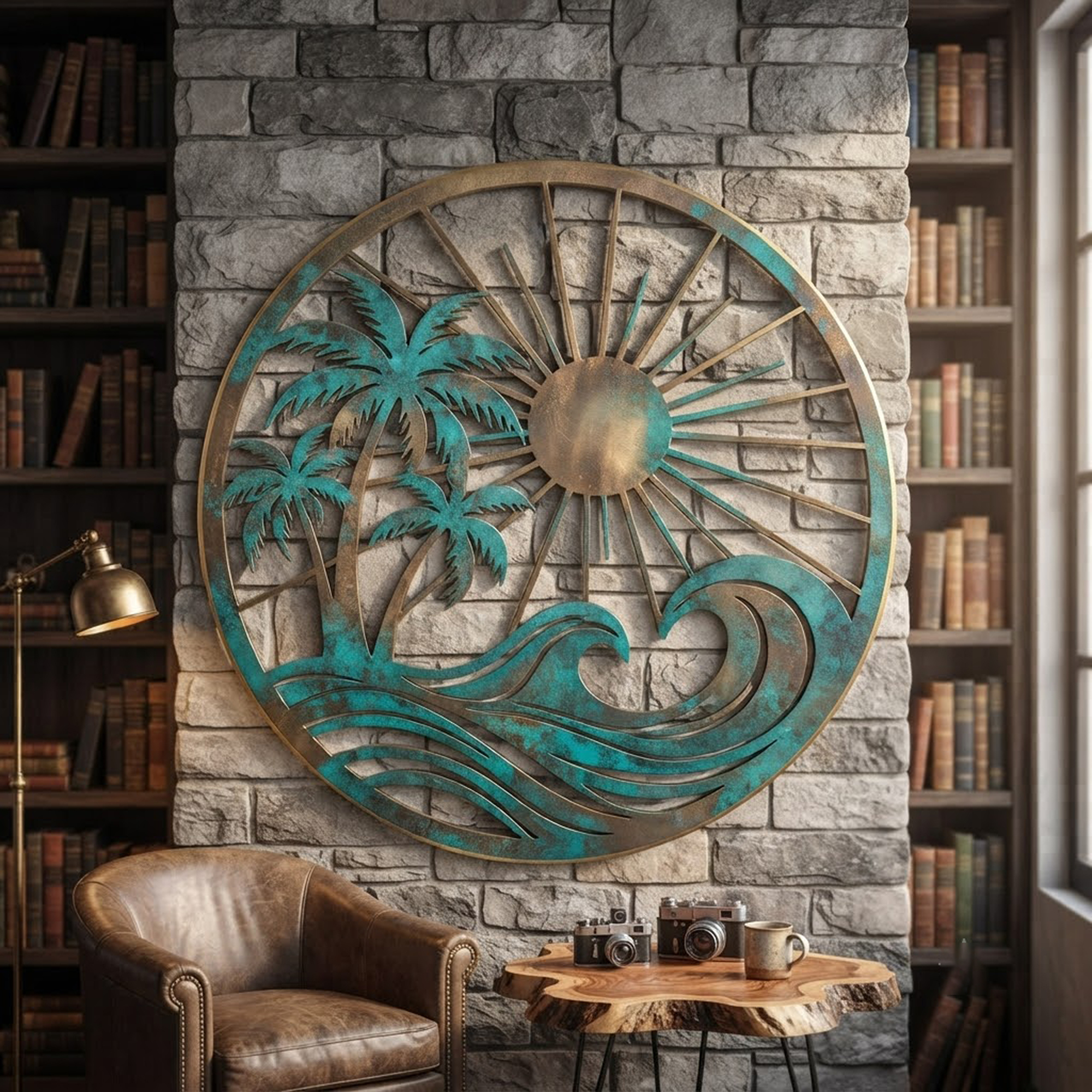 Tropical Beach Metal Wall Art - product view 2