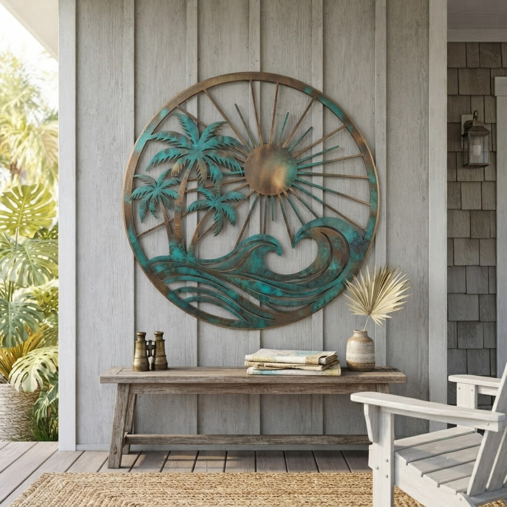 Tropical Beach Metal Wall Art - product view 3