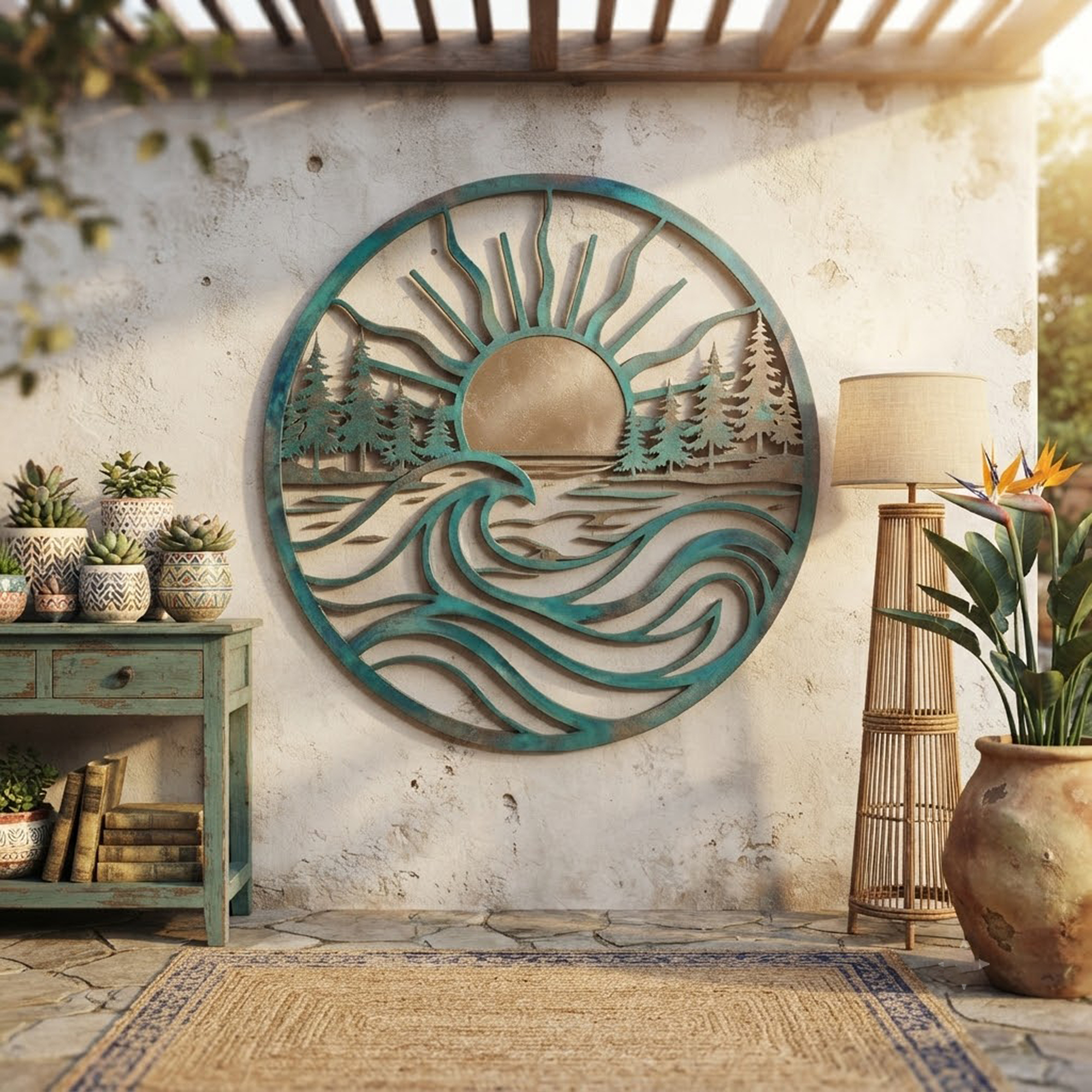 Lake Sunrise Metal Wall Art - product view 2
