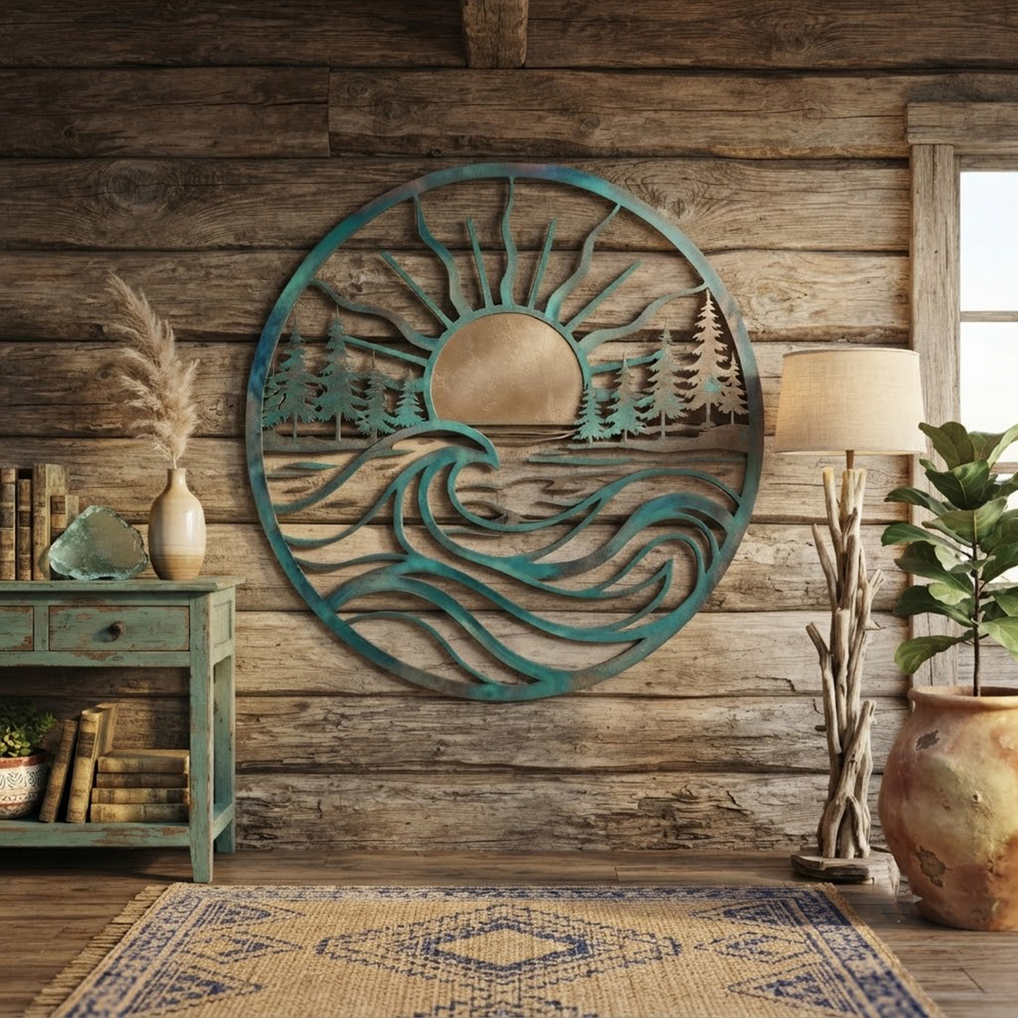 Lake Sunrise Metal Wall Art - product view 3