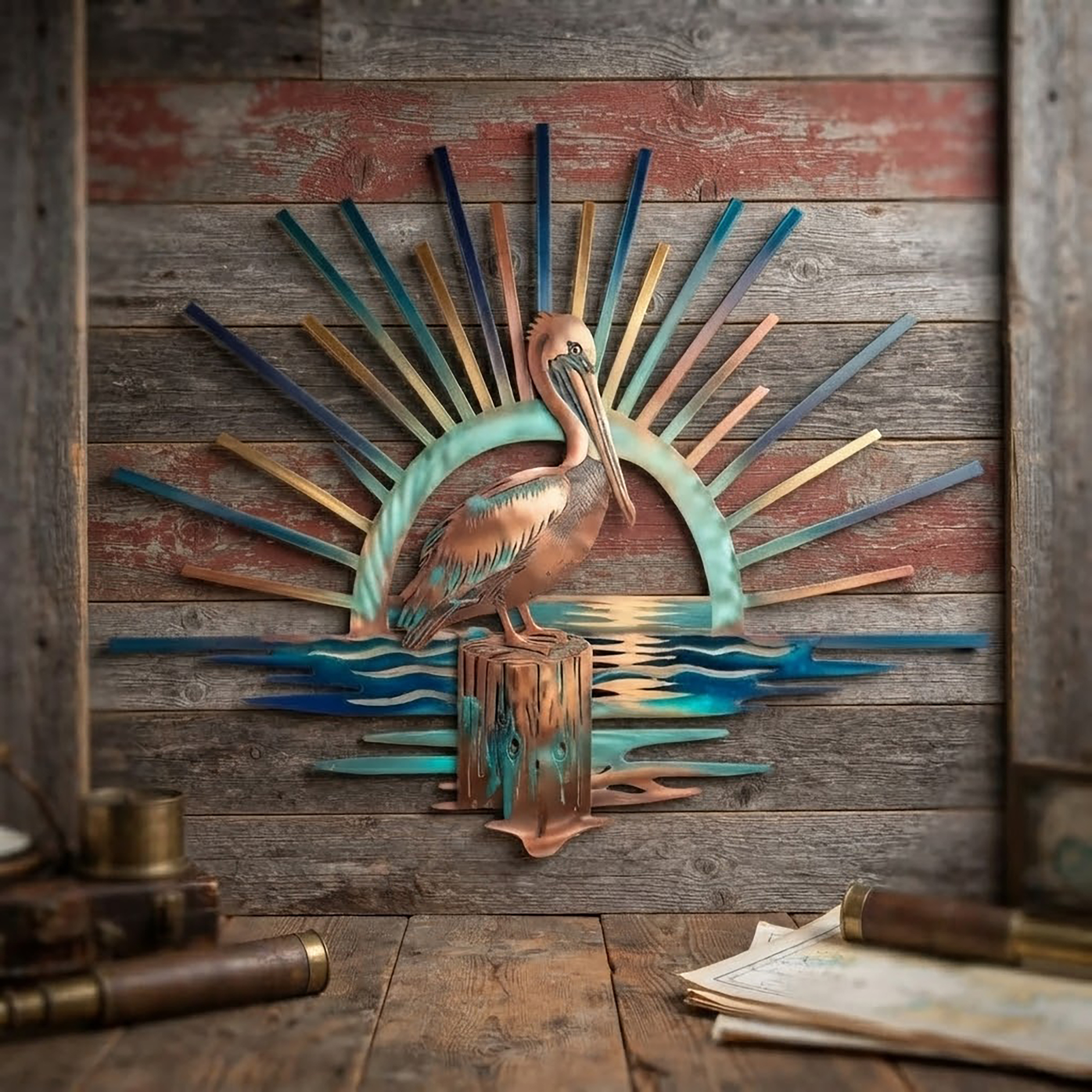 Pelican Metal Wall Art - product view 2