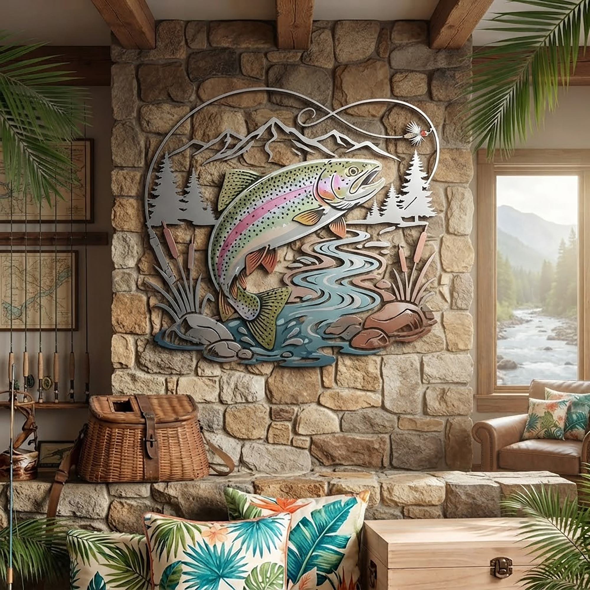 Rainbow Trout Metal Wall Art