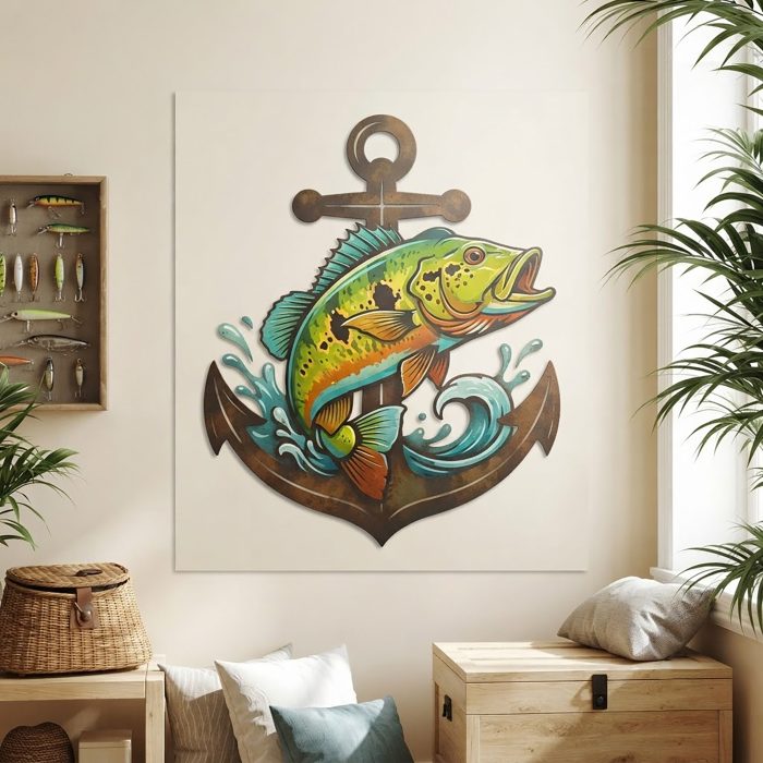 Bass Anchor Metal Wall Art