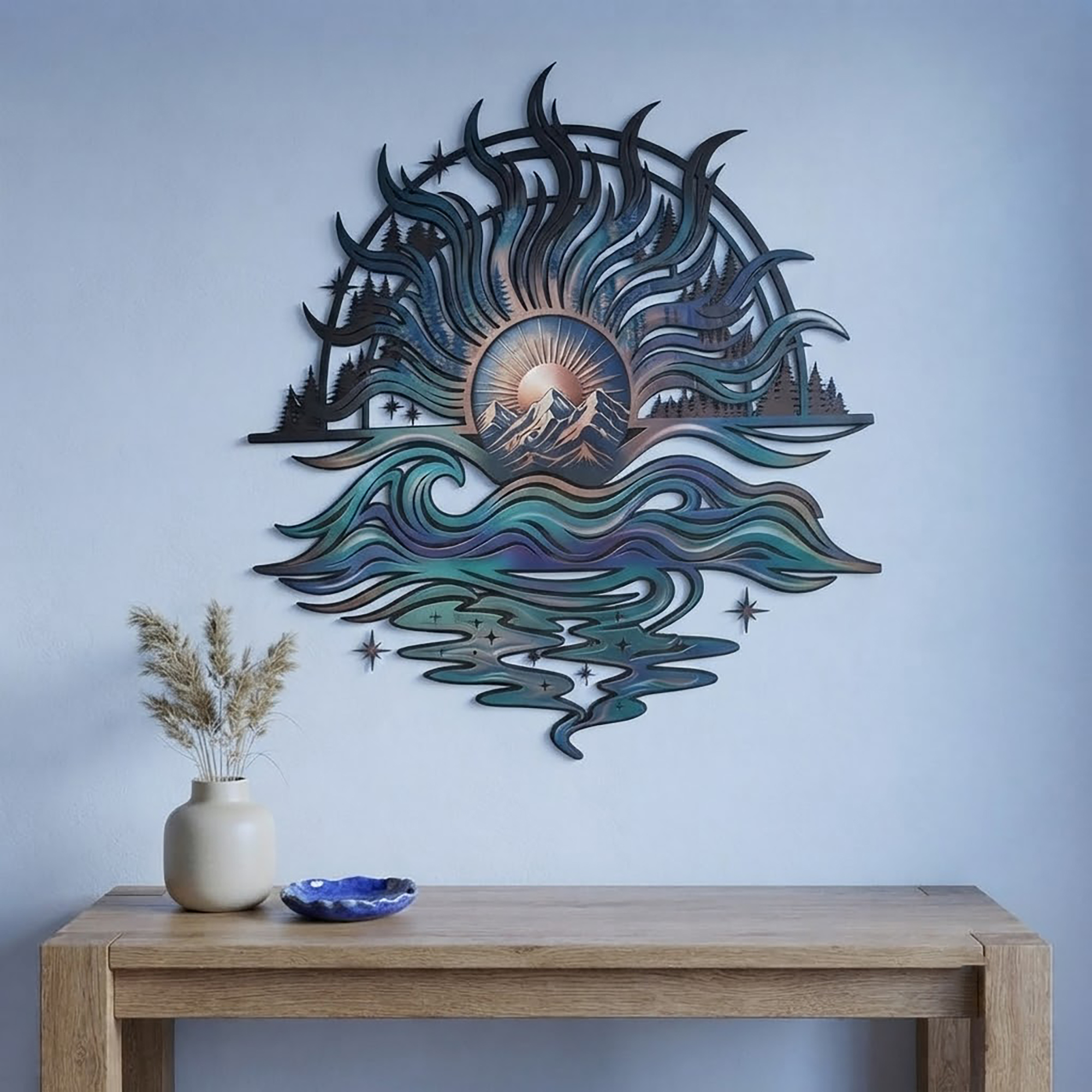 Sun and Ocean Metal Wall Art