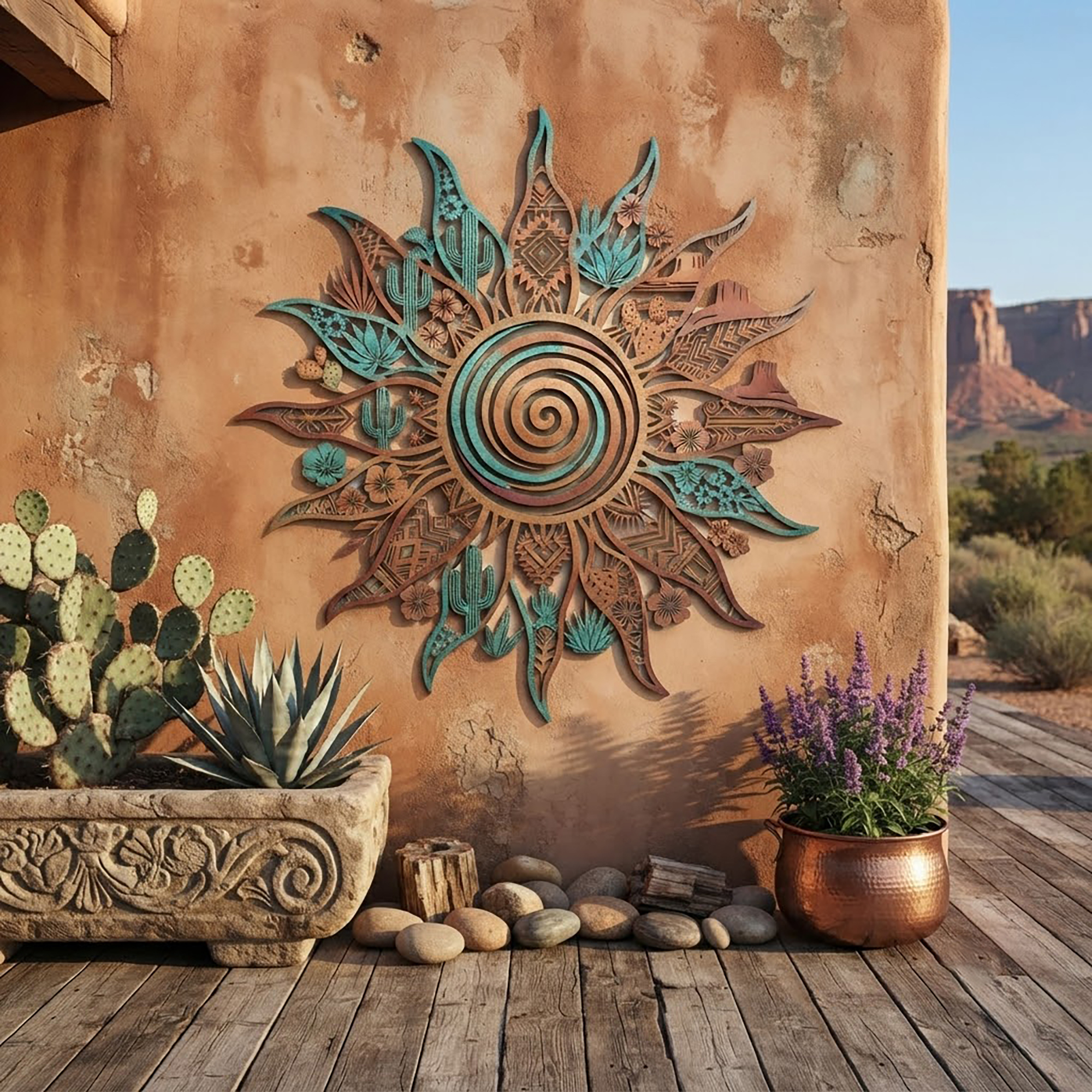 Southwest Sun Metal Wall Art - product view 3
