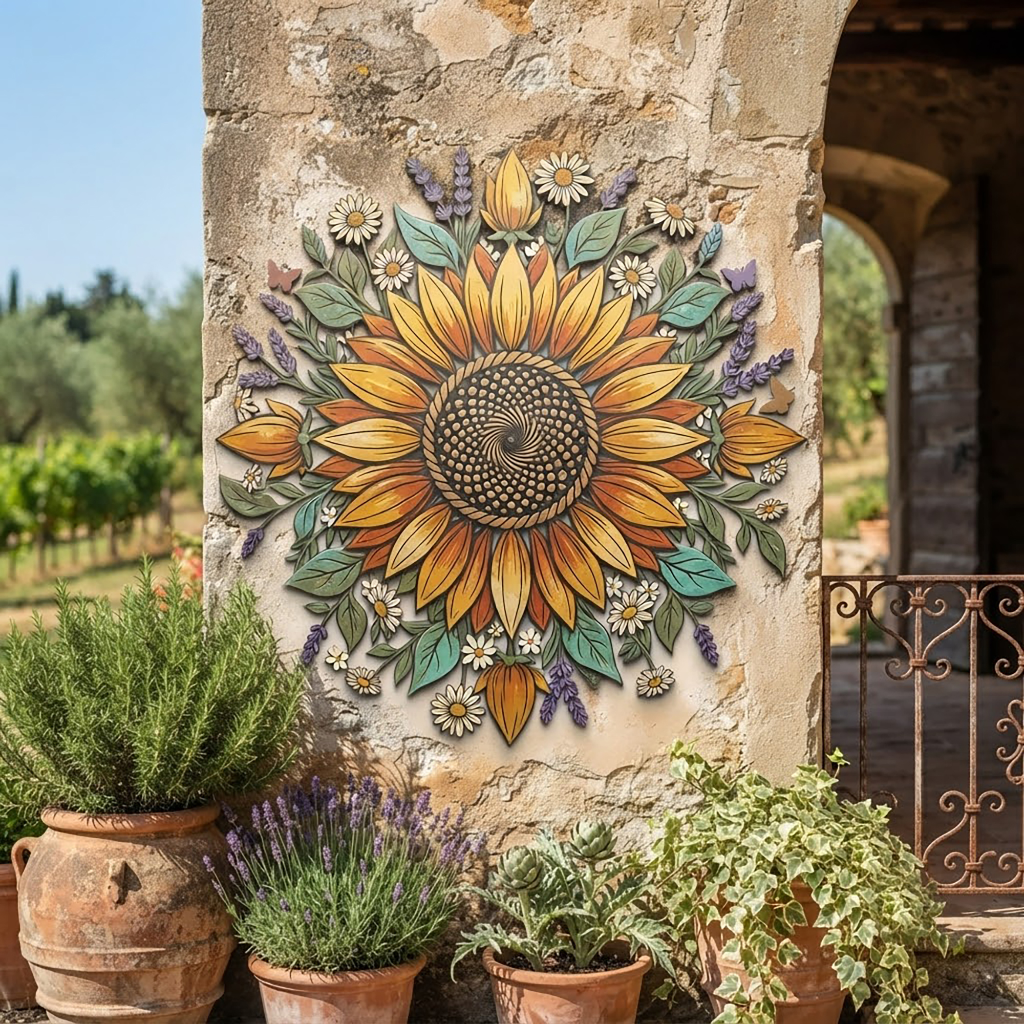 Sunflower Metal Wall Art - product view 2
