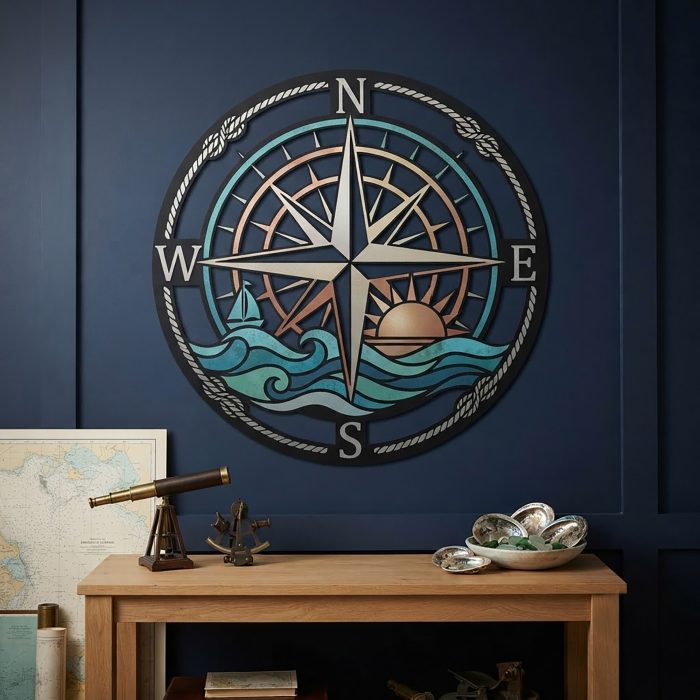 Compass Rose Metal Wall Art
