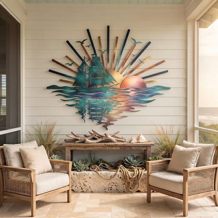 Sailboat Sunset Metal Wall Art