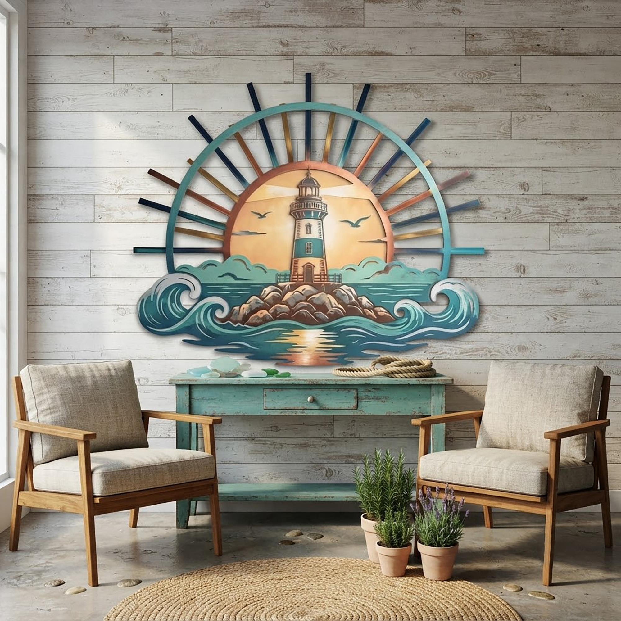 Lighthouse Metal Wall Art - product view 2