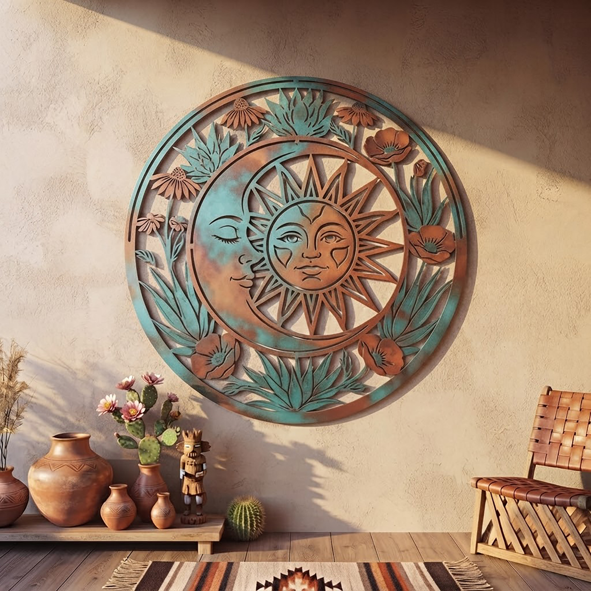 Sun and Moon Metal Wall Art