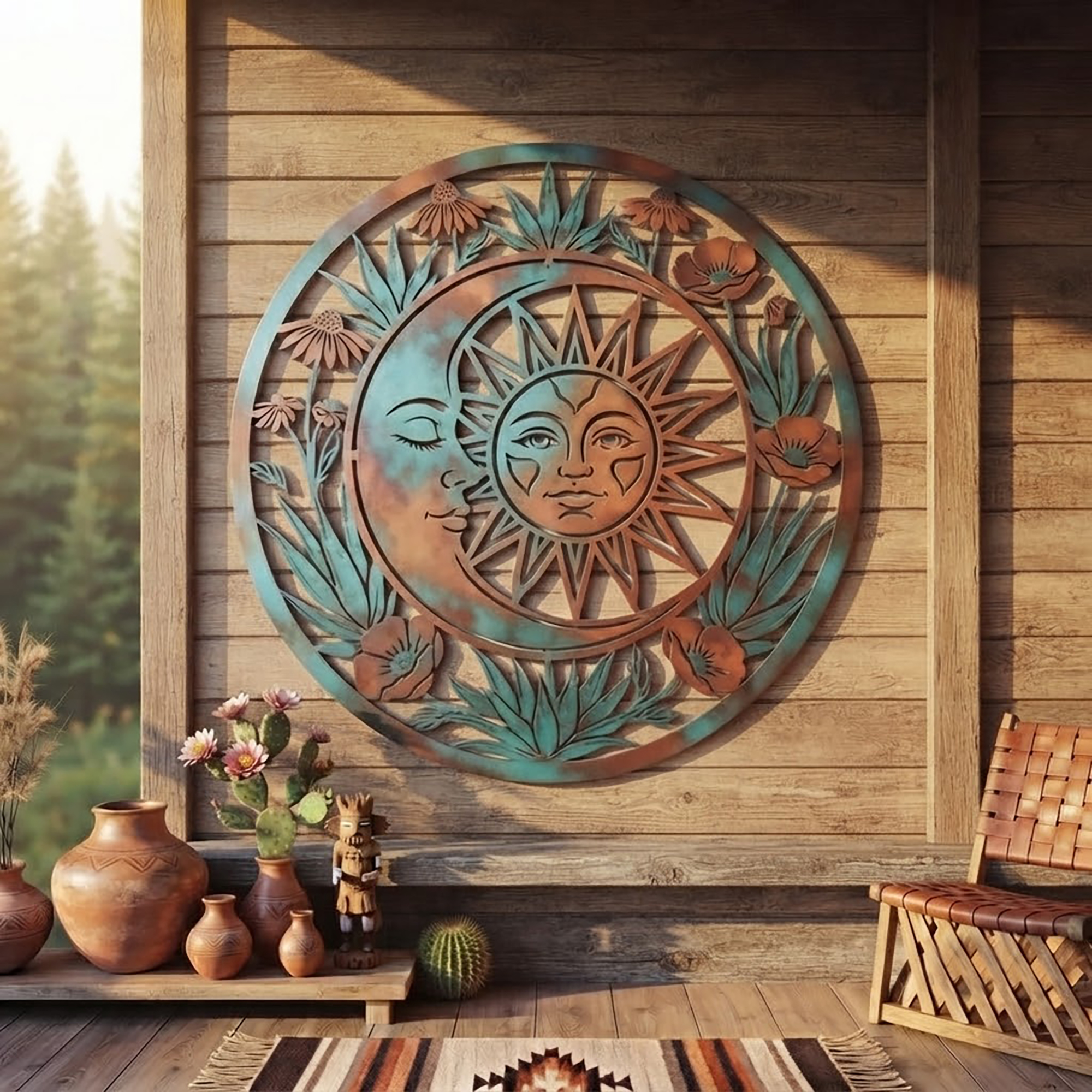 Sun and Moon Metal Wall Art - product view 2