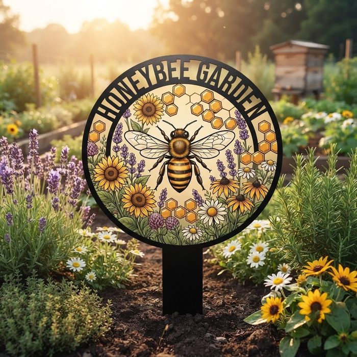 Honeybee Garden Stake