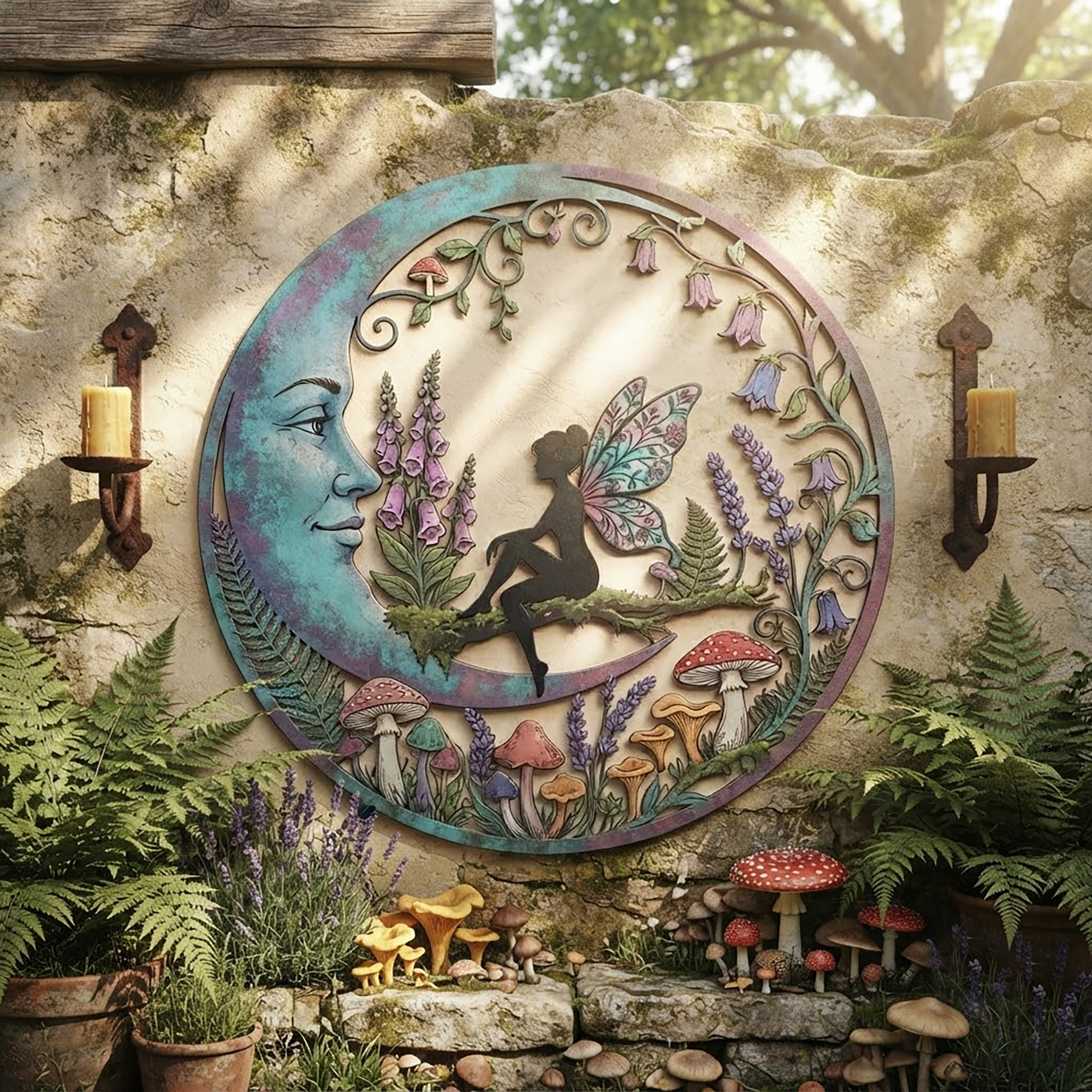Fairy Moon Metal Wall Art - product view 2