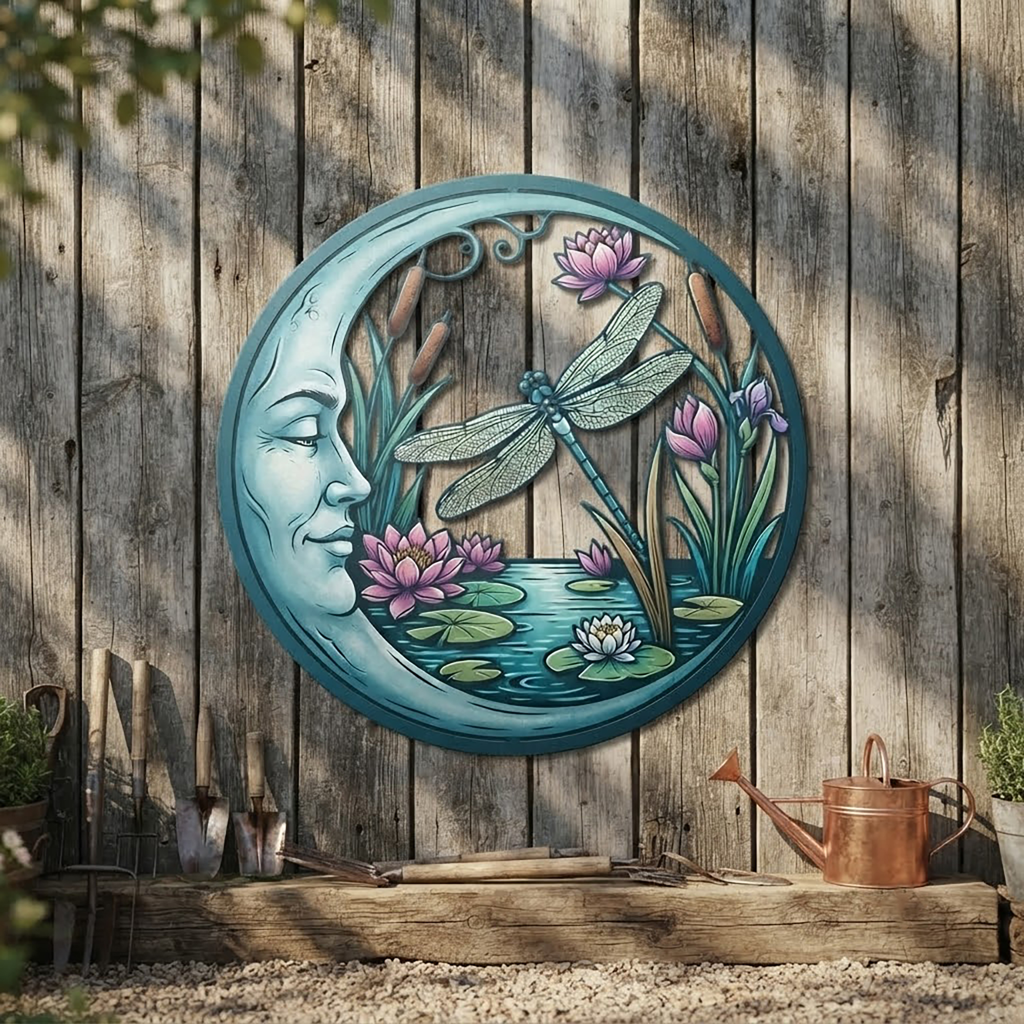 Dragonfly Moon Metal Wall Art - product view 2