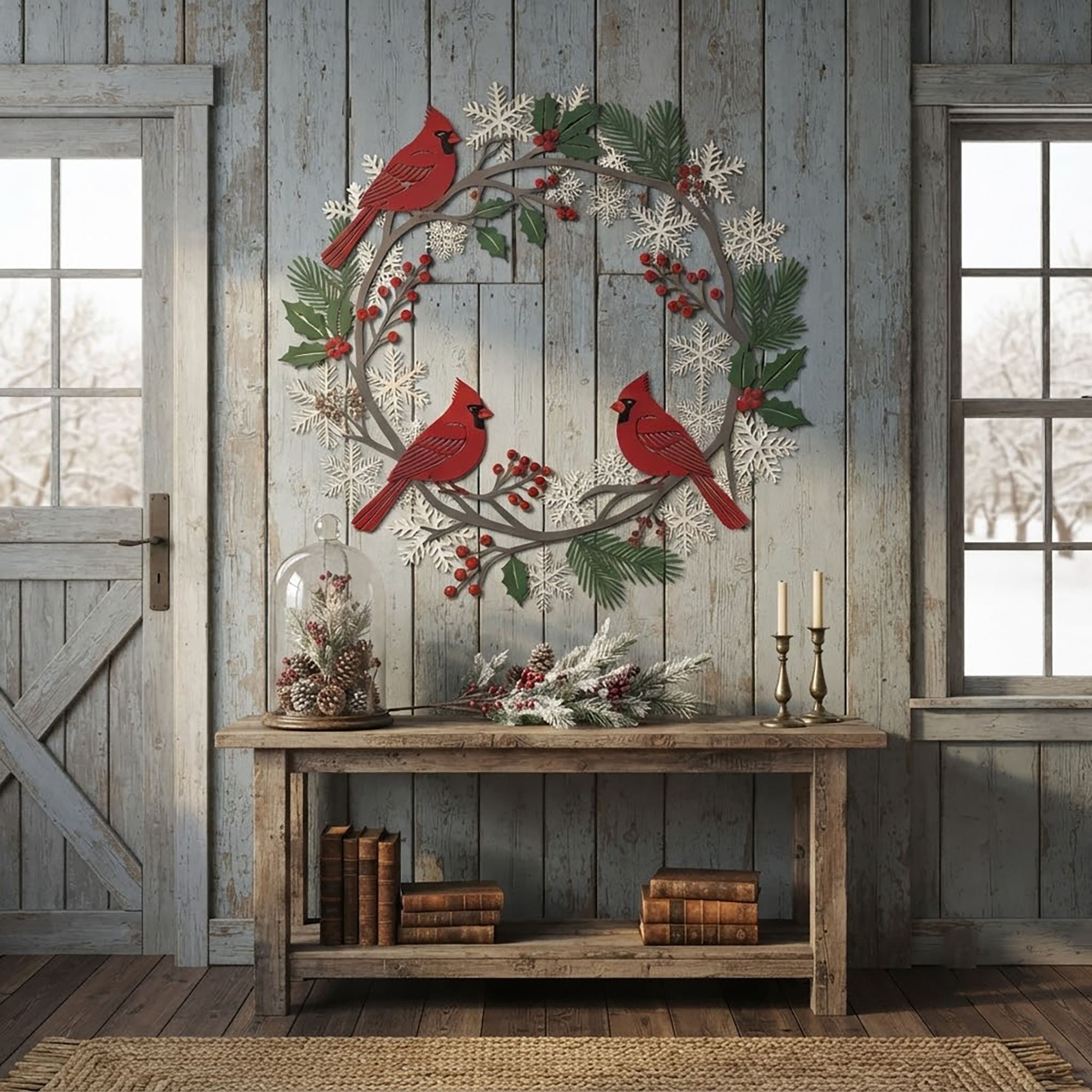 Cardinal Christmas Metal Wall Art - product view 2