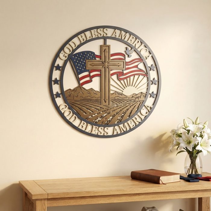 God Bless America Metal Wall Art
