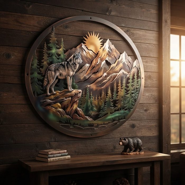 Wolf Mountain Metal Wall Art