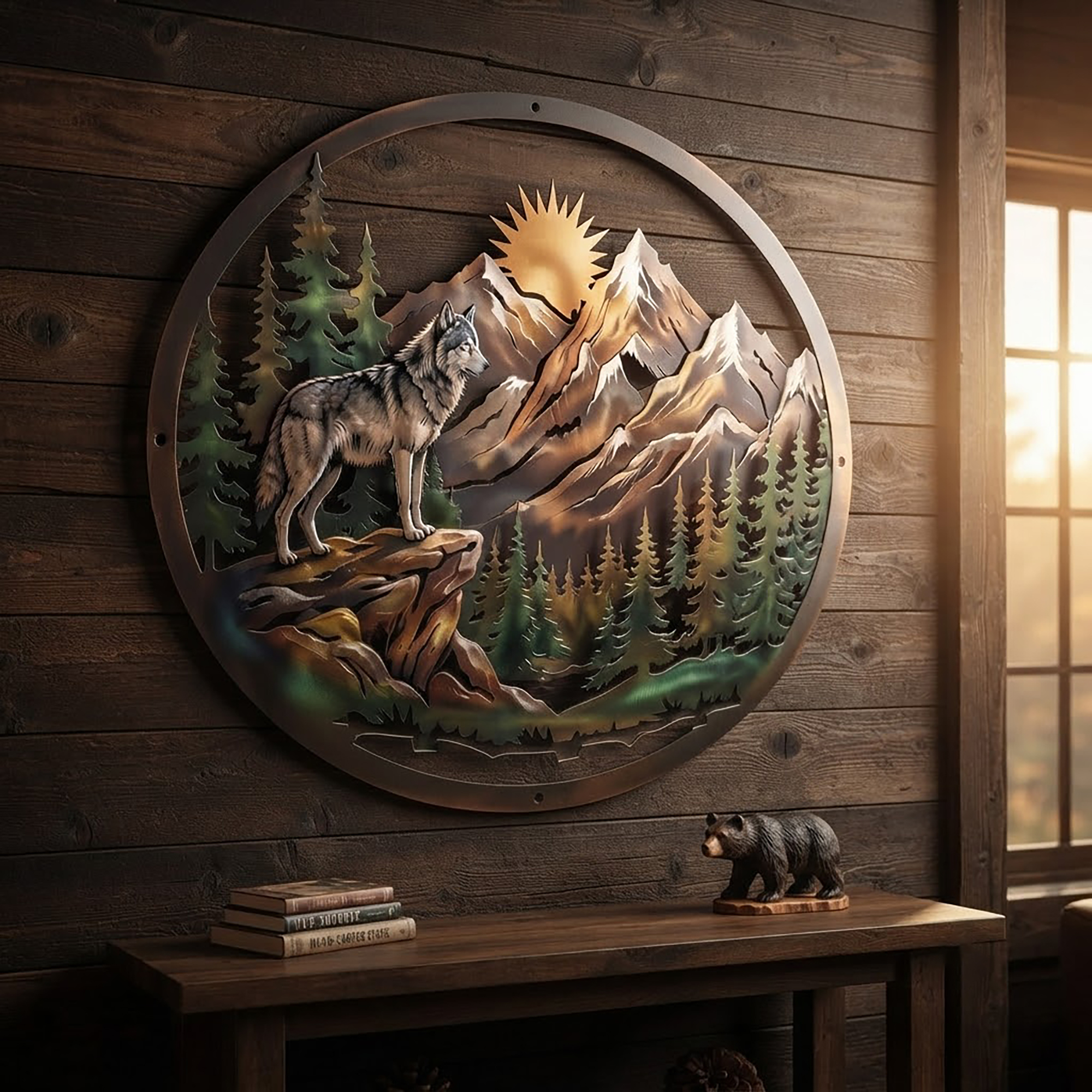 Wolf Mountain Metal Wall Art
